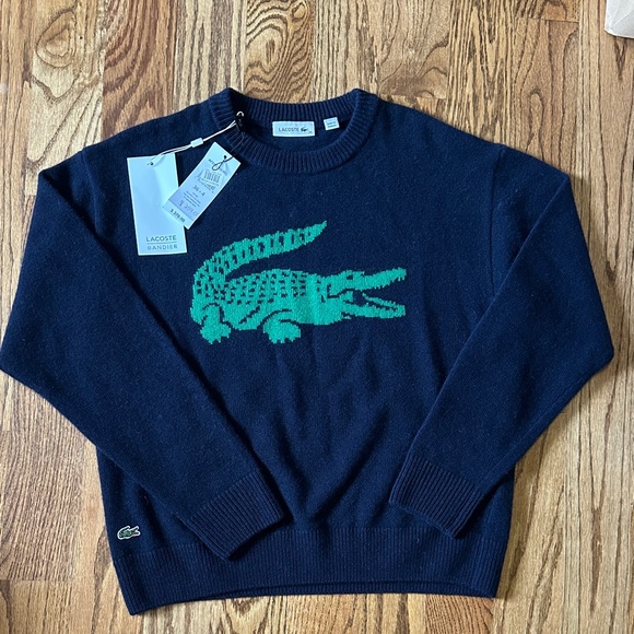 Lacoste Dark Blue Sweater with Green Crocodile - Picture 1 of 4
